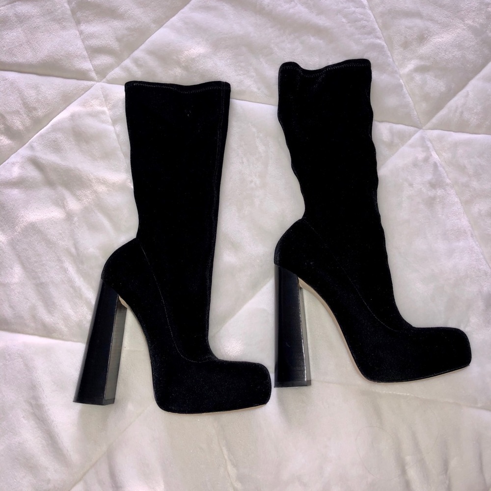 Alexander Wang Black Velvet sock booties